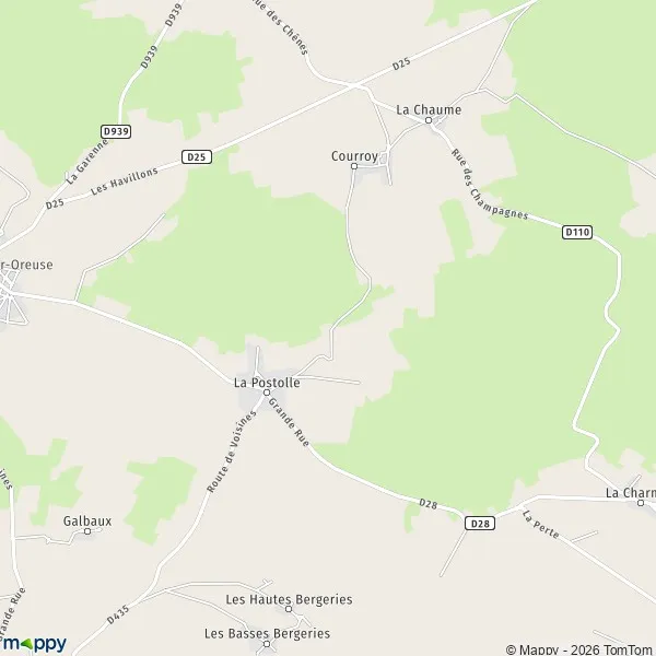 Plan La Postolle carte de La Postolle (89260) et infos pratiques